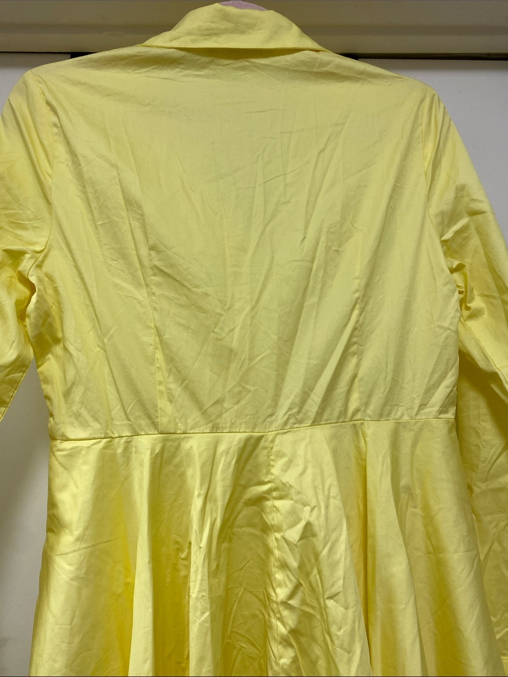 New, Rivir Yellow Ruffle High-Low Button Shirt Dress - Picture 10 of 14